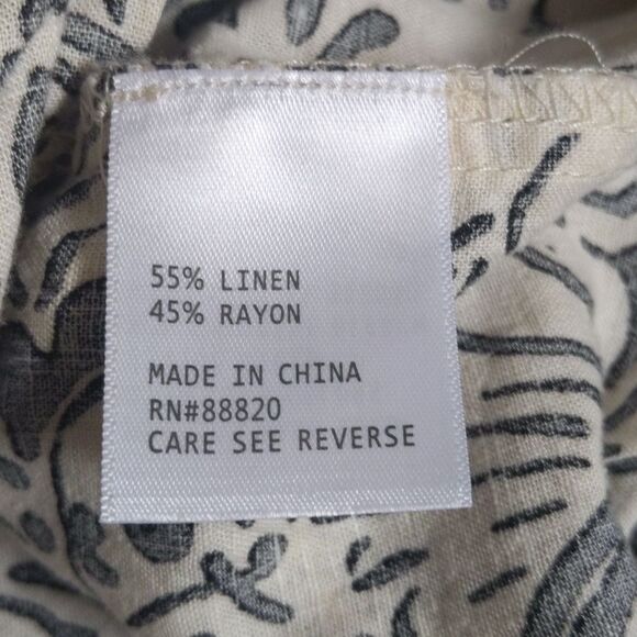 Christian Siriano New York linen/rayon wide leg cream & black pants XS - Picture 6 of 7